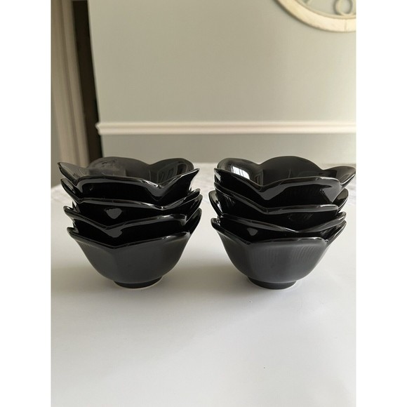 Pier 1 Dining Set Of 8 Pier Black Lotus Flower Shaped Dessert